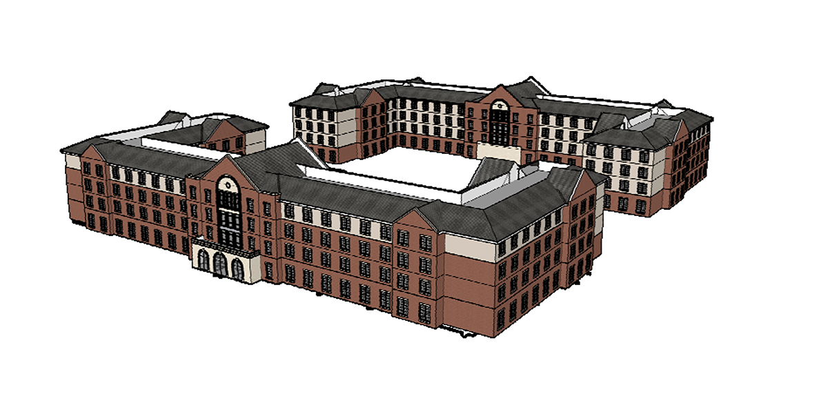 Concept rendering of on-campus housing.